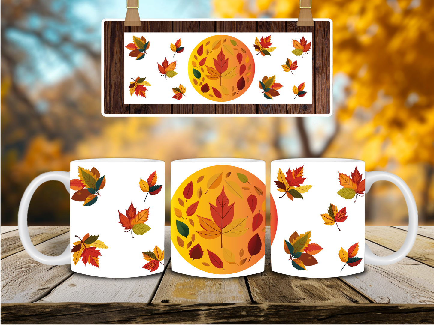 Autumn, Halloween, 11 & 15 oz mugs, 4 png files(zip) , 300 DPI, transparent background