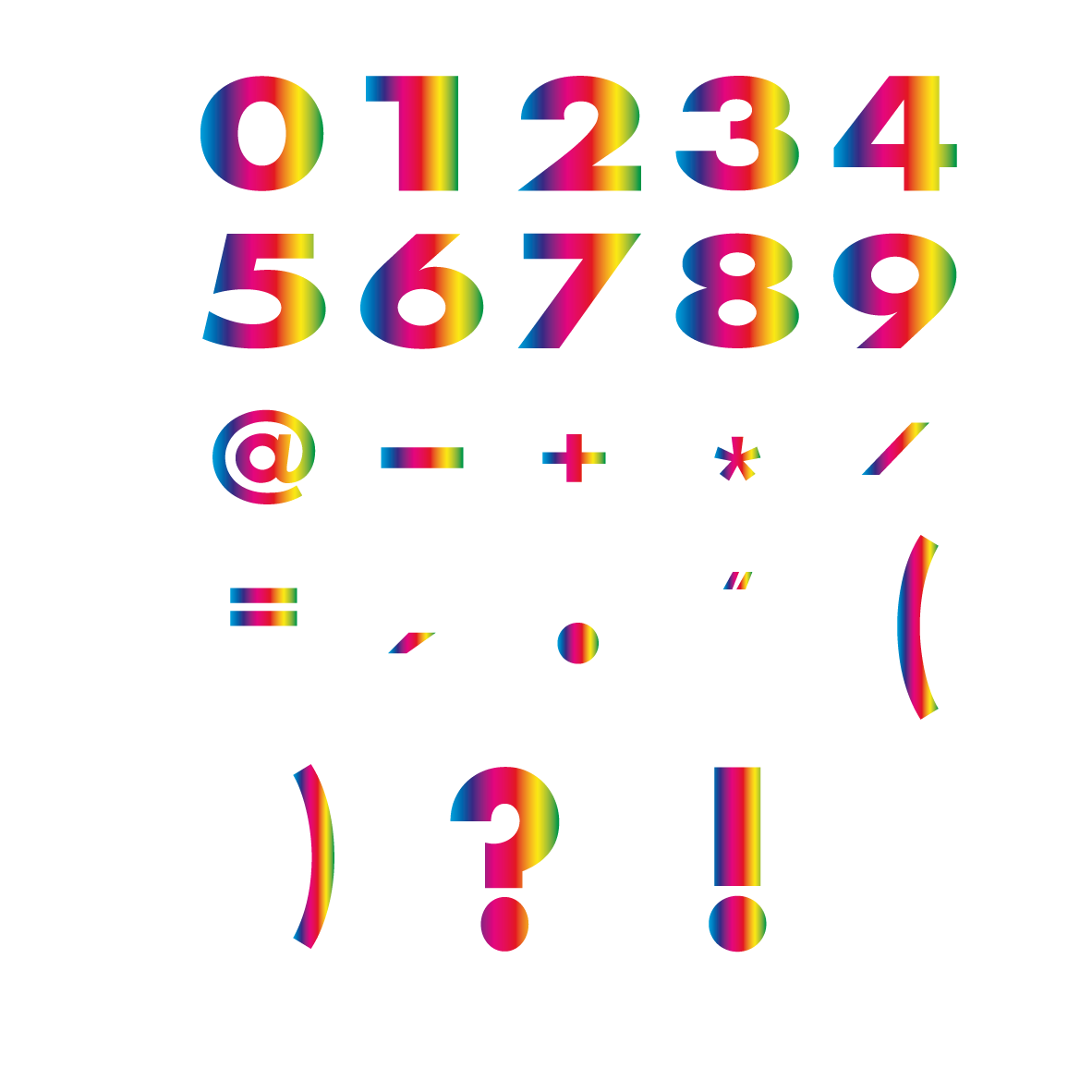 Alphabet, numbers, 75 png files(2 zip), 300 DPI, transparent background