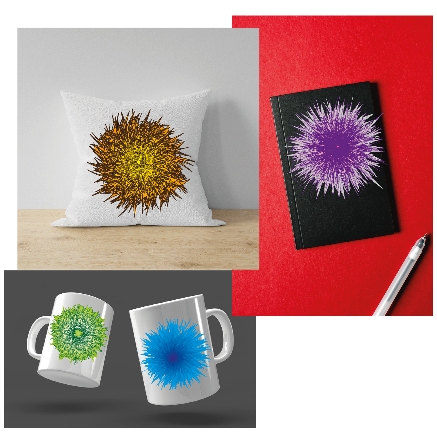 Flowers, 6 png files (zip), 300 DPI, transparent background