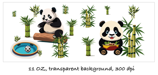 Panda  , 11 oz, 1 png files, 300 DPI, transparent background
